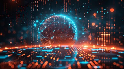 Fototapeta premium impact of financial technology on global markets, enabling seamless transactions and investment