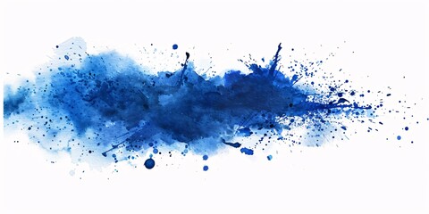 Abstract blue watercolor splash on a white background - obrazy, fototapety, plakaty