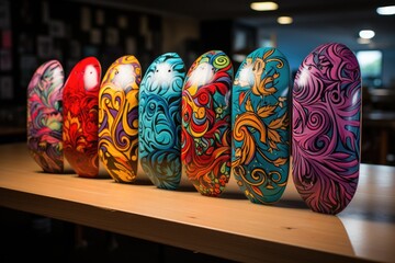 Personalized skateboards come to life with vibrant art., generative IA
