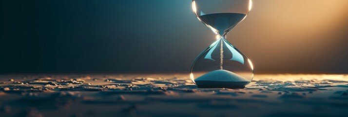 Metaphor for the passage of time, sand quickly flowing over the balls of an hourglass