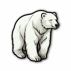 Fototapeta premium polar bear, sticker on white background