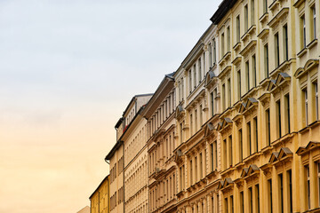 Historical residential houses in Leipzig, Germany