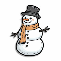 snowman, sticker on white background