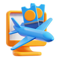 PNG 3D Online Booking icon isolated on a white background