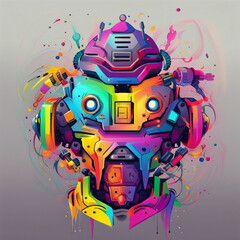 colorful robot illustration background