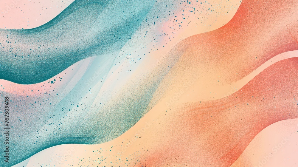 Poster summer poster design with retro grainy gradient background noise texture effect and abstract wave pa