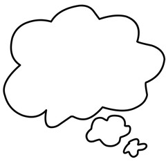 Retro empty comic bubbles and elements outline