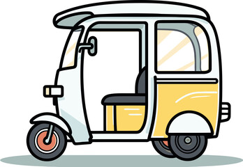 Traditional Rikshaw Vector Illustration Cultural Transport