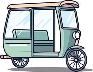 Rikshaw Vector Illustration Dynamic Asian Transport Depiction