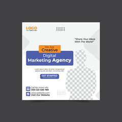 Digital business marketing banner for social media post template,  Banner Design Template, square banner template