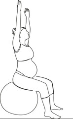 pregnant woman practices sword