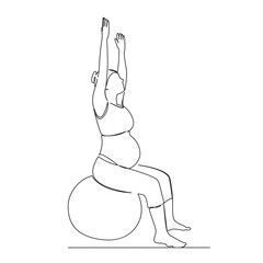 pregnant woman practices sword