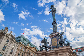 Fototapeta na wymiar Marian Column, Mariensaule, Am Hof in Vienna, Austria