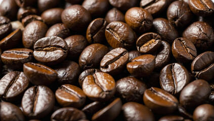 Roasted coffee bean on white background close up 