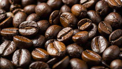 Fototapeta premium Roasted coffee bean on white background close up 