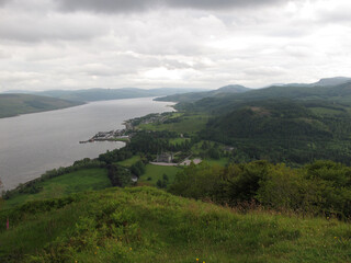 Fototapeta premium Forest viewed from Dun na Cuaiche - Inveraray - Royal Burgh - Argyll and Bute - Scotland - UK