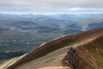 View from the ascent of Ben Nevis by the Carn Mor Dearg Arete - Fort William - Highlands - Scotland...
