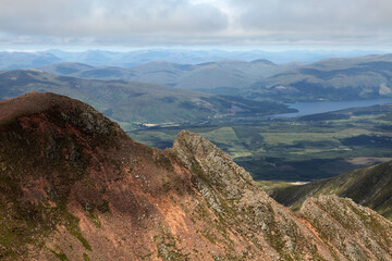 View from the ascent of Ben Nevis by the Carn Mor Dearg Arete - Fort William - Highlands - Scotland - UK