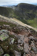 View from the ascent of Ben Nevis by the Carn Mor Dearg Arete - Fort William - Highlands - Scotland - UK