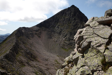 View from the ascent of Ben Nevis by the Carn Mor Dearg Arete - Fort William - Highlands - Scotland - UK