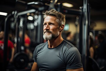 Coach adjusting weights at the gym., generative IA