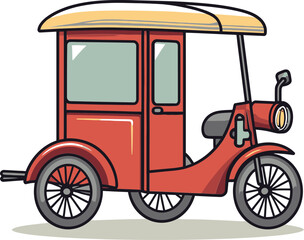 Authentic Rickshaw Scene Vectorized Urban Mobility