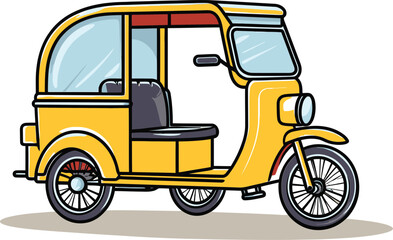 Detailed Rickshaw Illustration Streetlife Essence