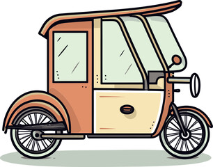 Dynamic Rickshaw Vector Graphic City Street Movement