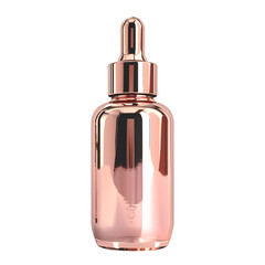 Naklejka premium Pure reflective rose gold dropper bottle on an isolated background