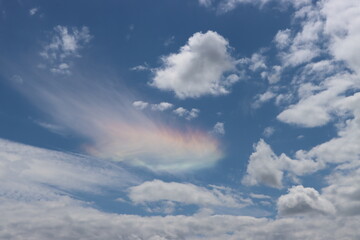 Cloud iridescence and irisation colorful optical phenomenon 