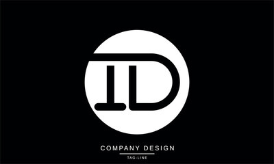 ID, DI Abstract Letters Logo Monogram Design Icon Font