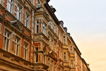 Fototapeta na wymiar Historical residential houses in Leipzig, Germany