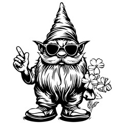 Chill Gnome Vector Illustration