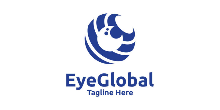 creative world eye logo design, eye and globe logo, logo design template, symbol, icon, creative idea.