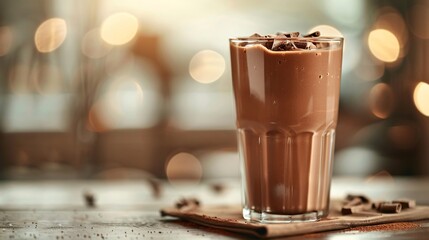 Chocolate smoothie with chocolate powder