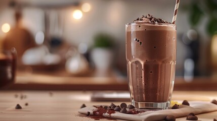 Chocolate smoothie with chocolate powder