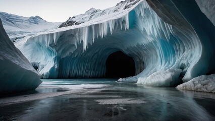 Glacial caves crumbling due to warming temperatures