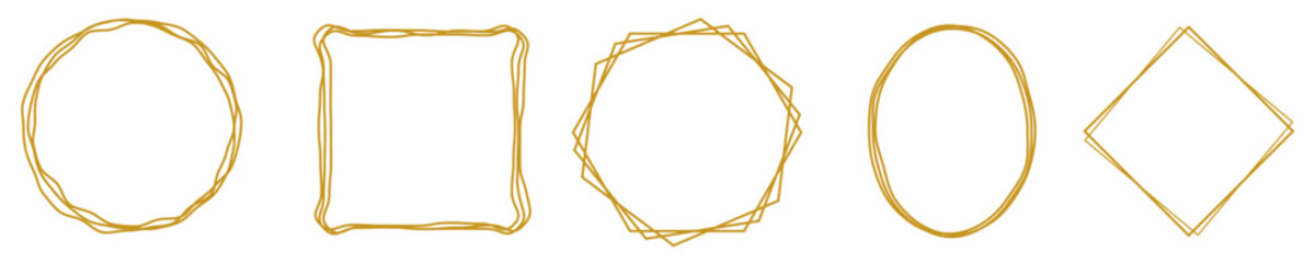 Gilded Elegance: Modern Gold Frame Collection. Luxury in Gold Modern Frame Set.