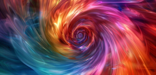 Swirling vortex of colors converge, forming a mesmerizing whirlpool effect.