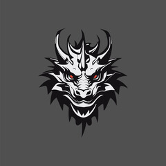 A dragon's head illustrated as a vector graphic.