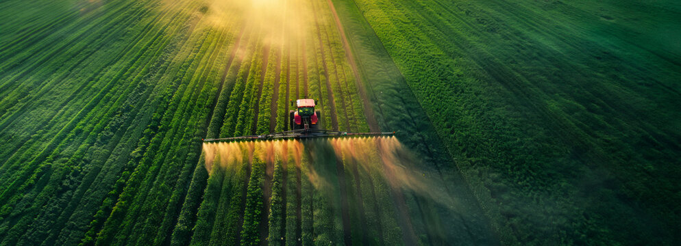 Revolutionizing Agriculture: Smart Farming with Pesticide-Spraying Vehicles and Advanced Technology. Stockphoto Guidelines for Modern Farming.