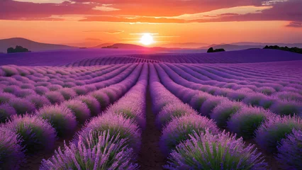 Papier peint Tailler lavender field region