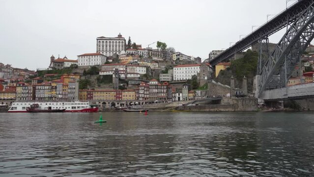 panoramic view of the Ribeira do Porto in Porto, P