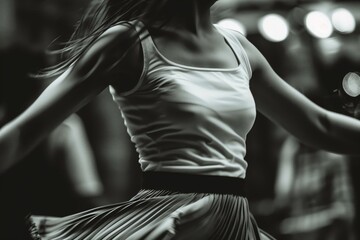A dancer moving gracefully, their body expressing the music