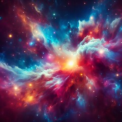Colorful Nebula Illuminating the Cosmos