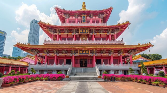 Buddha Toothe Relic Temple in Chinatown in Singapore