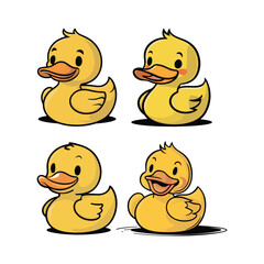 Cute baby duck vector art
