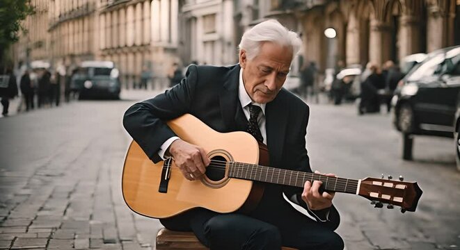 Spanish man playing guitar.