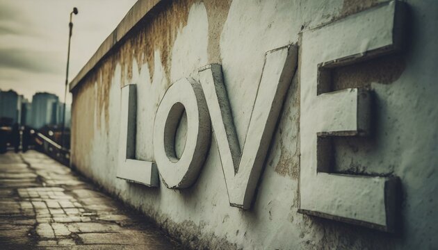 graffiti of word love on a wall 
