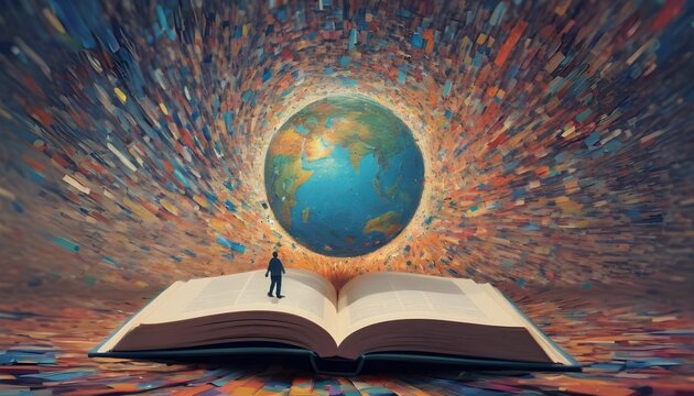 An impressionistic artwork depicting the joy and wonder of World Book Day created with Generative AI